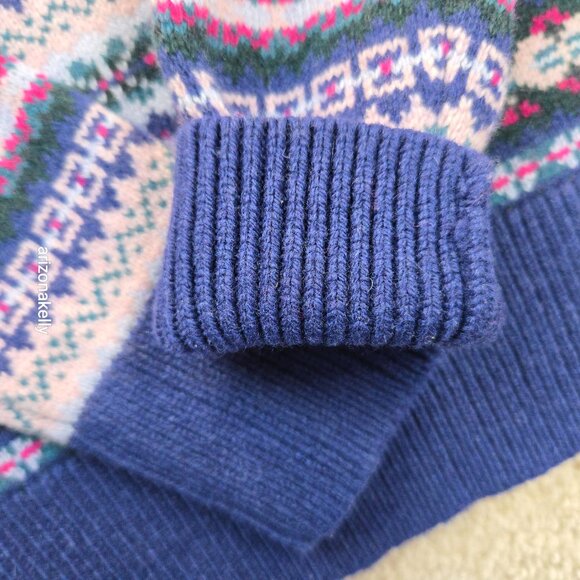 Brooks Brothers Fair Isle Sweater Lambswool Blend XS Blue Purple - Picture 12 of 16